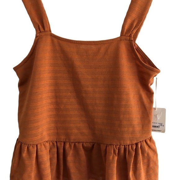 A.n.a. Striped Summer Peplum Tank Top Burnt Orange Small - Picture 3 of 13